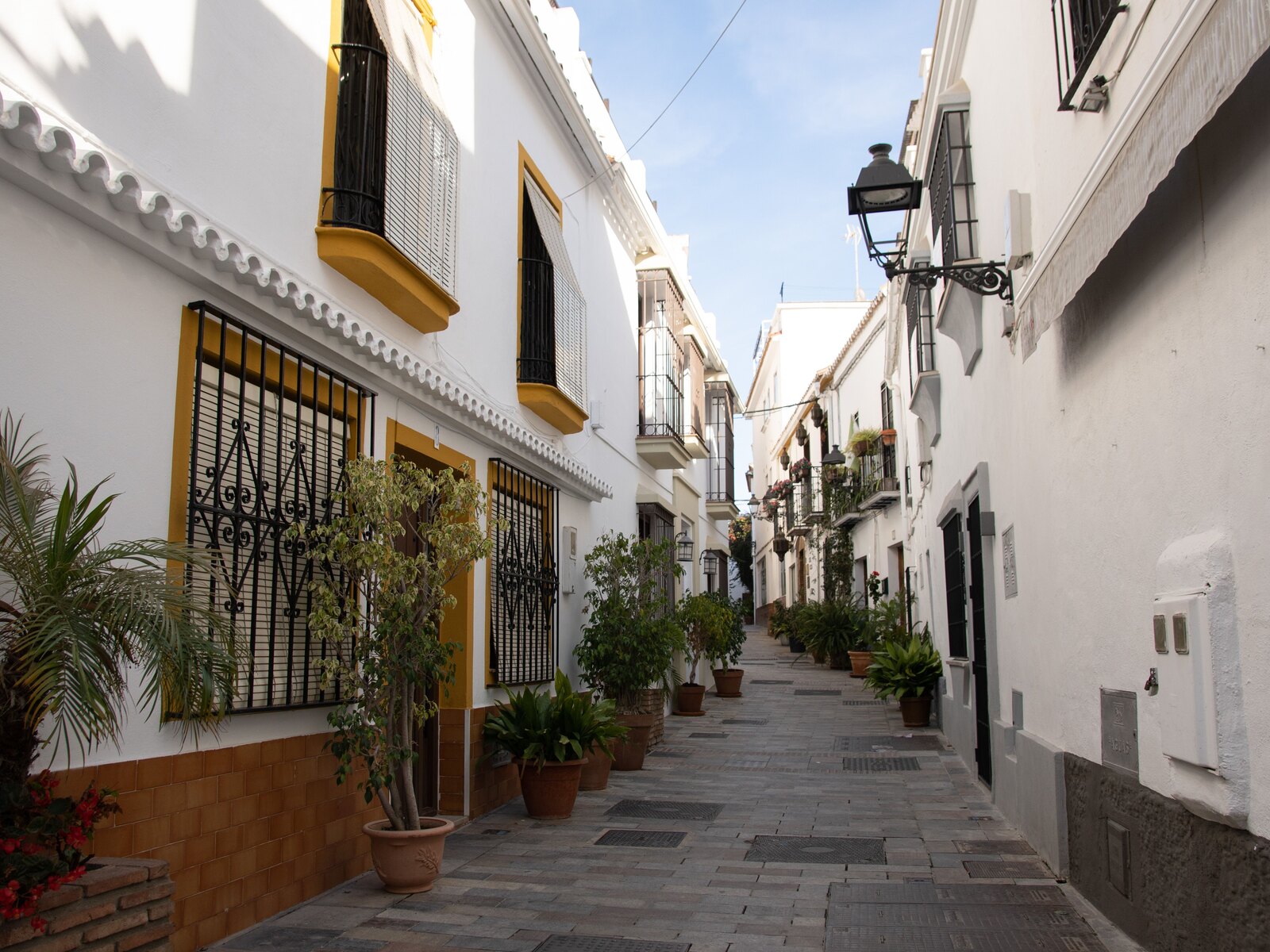 Whitewashed street in Marbella old town